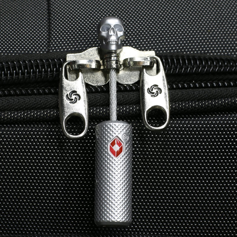 Customs Thicken Wire Rope Luggage Lock Skull Head Code Padlock Silver