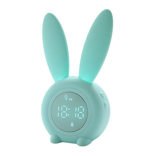 Cute Bunny Ear Led Digital Alarm Clock With Sound Control Night Light Lamp Usb Electronic Clocks Desk Decoration