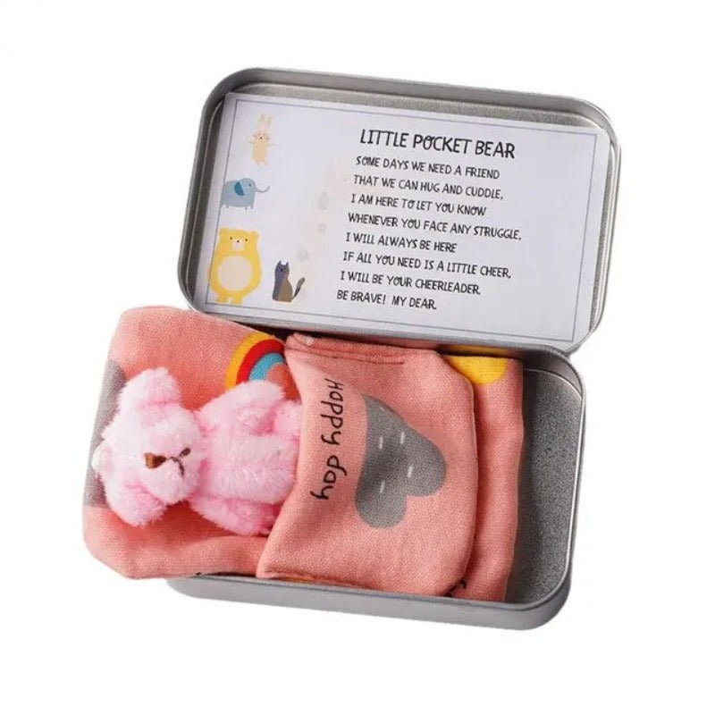 Cute Little Bear Hug Plush Soft Toys Velvet Dolls Gifts Mini Teddy In Bed