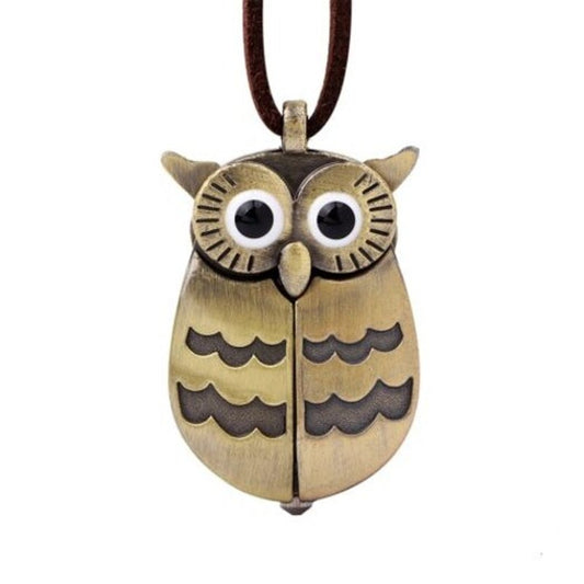 Cute Owl Pocket Watch Copper Color