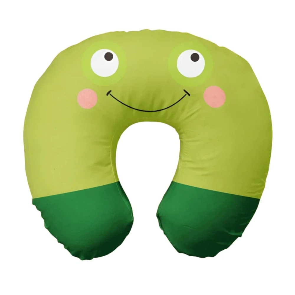 Cute Cartoon Ins Style Travel Neck Pillow U-Shaped Panda Rainbow Cloud Fruit Inflatable Cushion For Kids Adults Family F