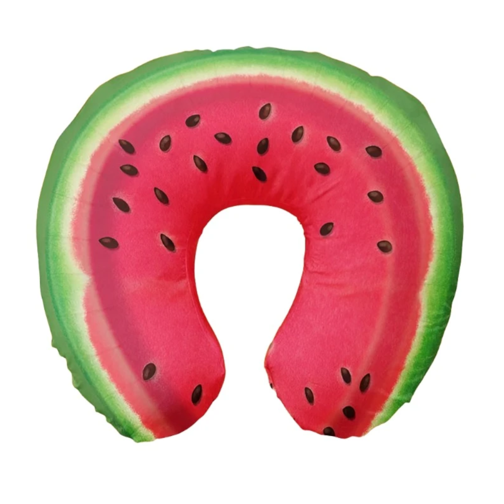 Cute Cartoon Ins Style Travel Neck Pillow U-Shaped Panda Rainbow Cloud Fruit Inflatable Cushion For Kids Adults Family F