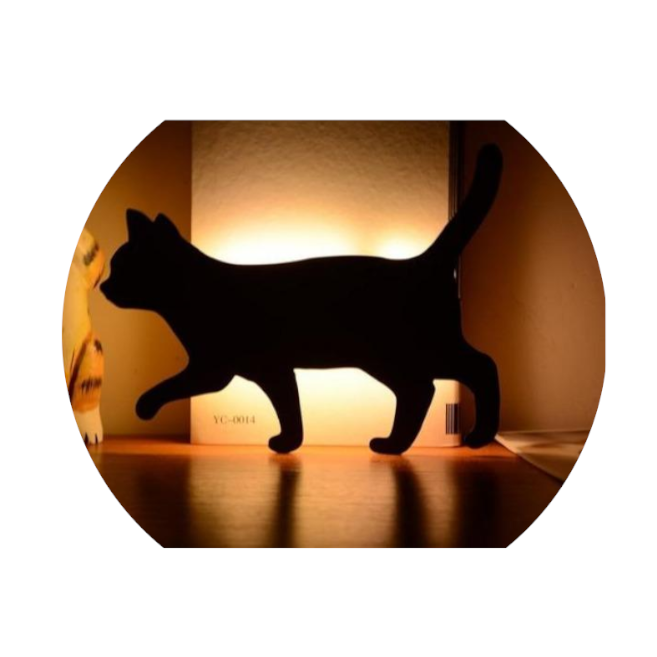 Cute Cat Wall Led Motion Sensor Lamp Smart Night Light