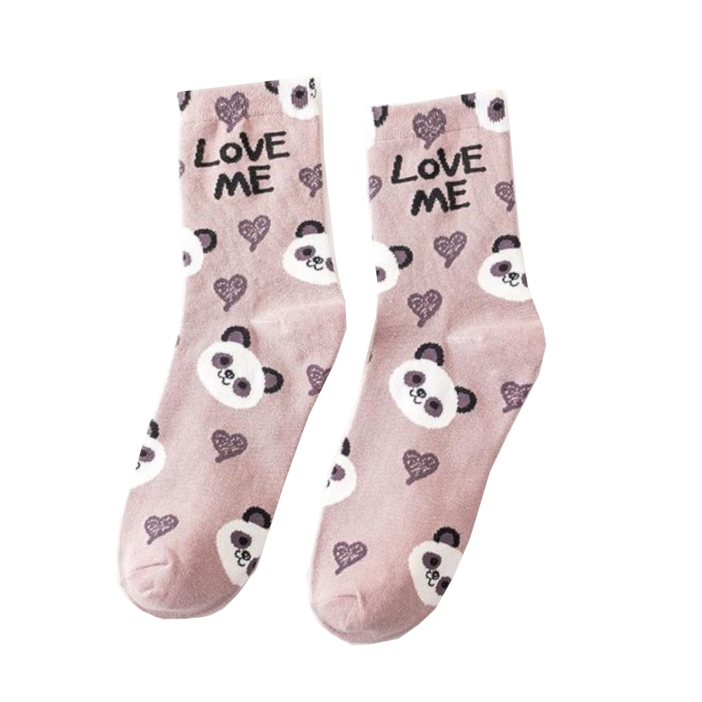Cute Animal Love Me Socks Cartoon Print Design For Women