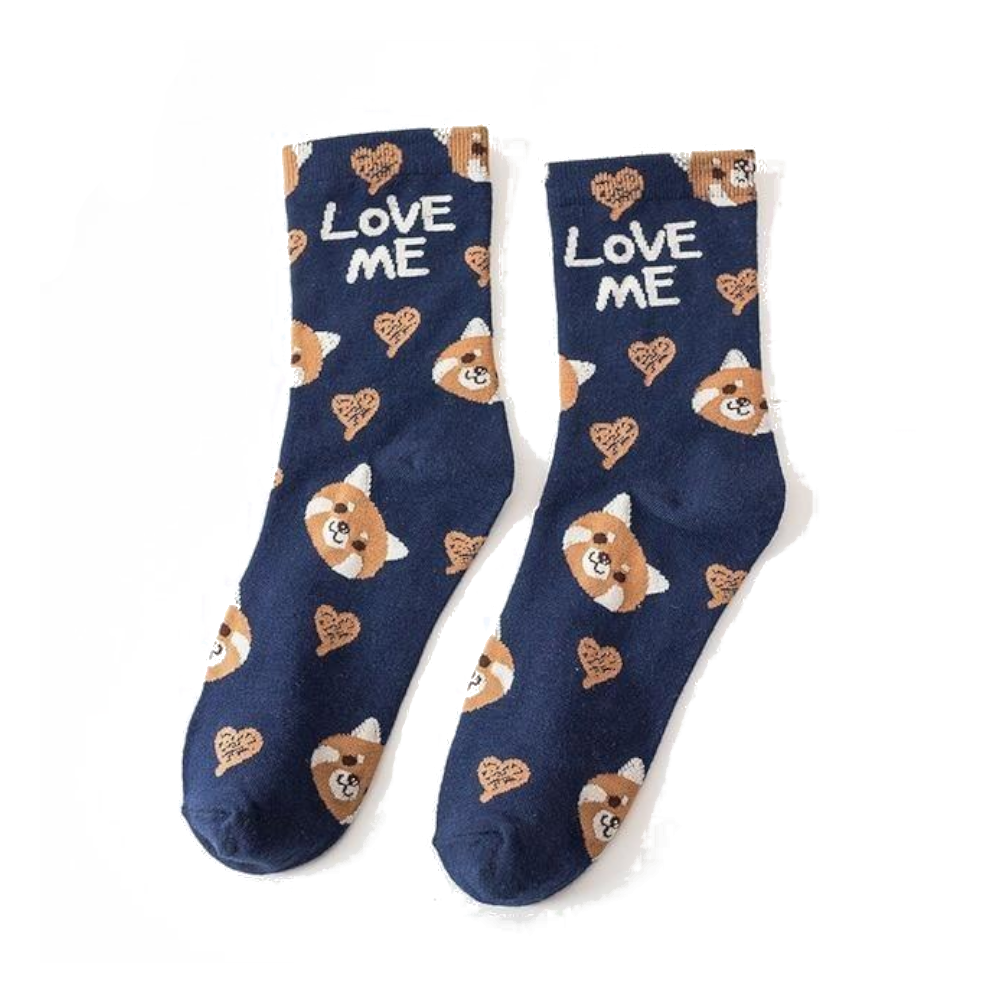Cute Animal Love Me Socks Cartoon Print Design For Women