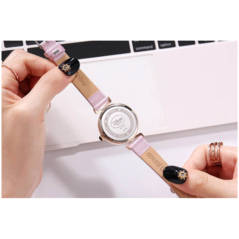 Veile Studios Creative Belt Girl Watch Fashion Simple Cute Mickey Quartz Leather Strap Ladies
