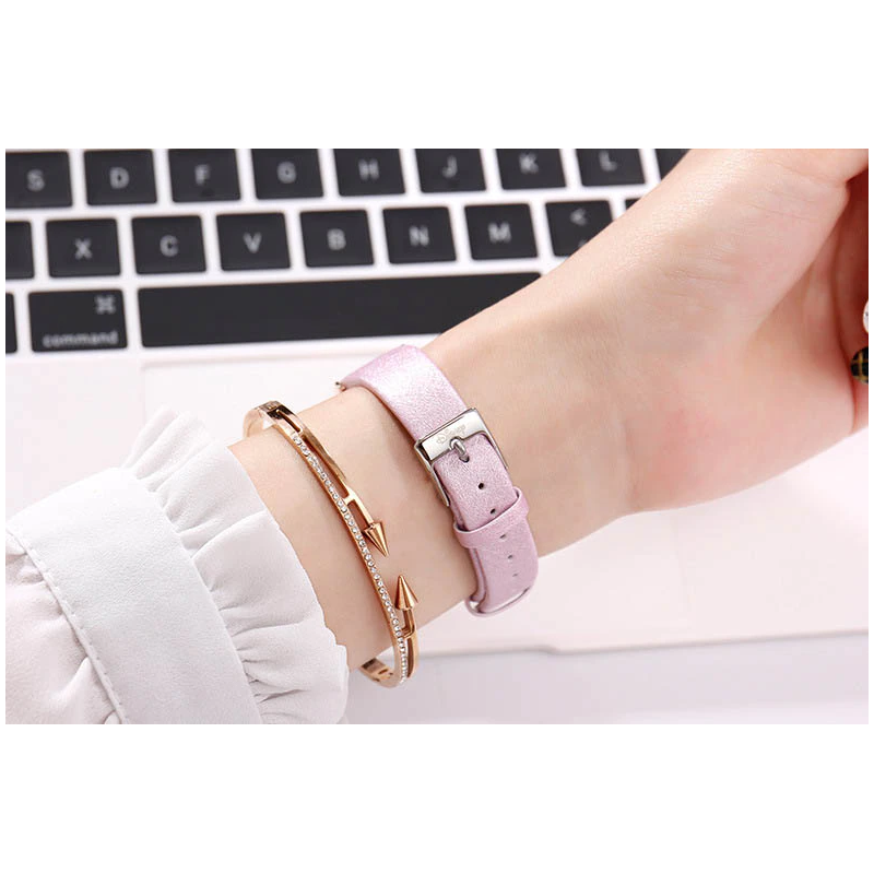 Veile Studios Creative Belt Girl Watch Fashion Simple Cute Mickey Quartz Leather Strap Ladies
