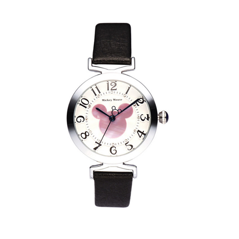 Veile Studios Creative Belt Girl Watch Fashion Simple Cute Mickey Quartz Leather Strap Ladies
