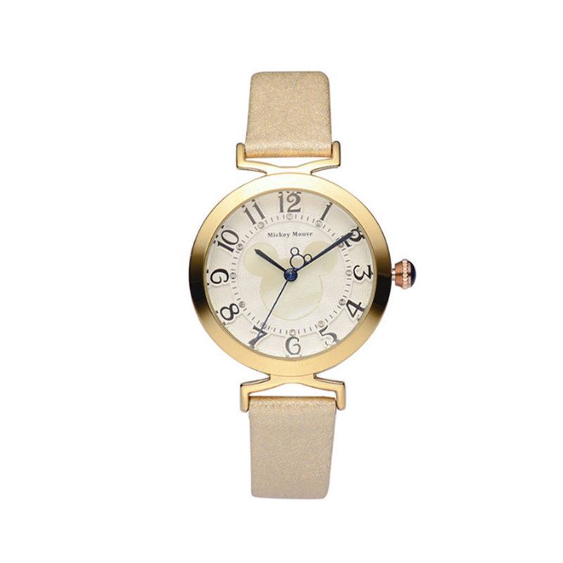 Veile Studios Creative Belt Girl Watch Fashion Simple Cute Mickey Quartz Leather Strap Ladies