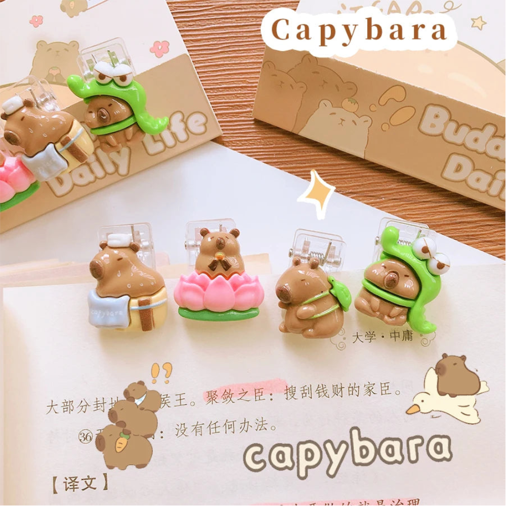 Cute Paper Clip Creative Lovely Capybara Scrapbook Journal Student Stationery Acrylic Office Binding Photo