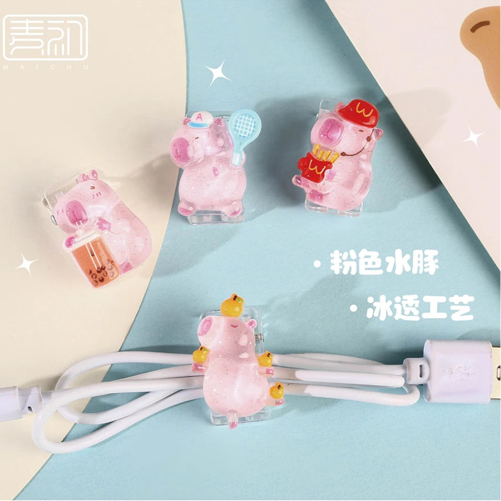 Cute Paper Clip Creative Lovely Capybara Scrapbook Journal Student Stationery Acrylic Office Binding Photo