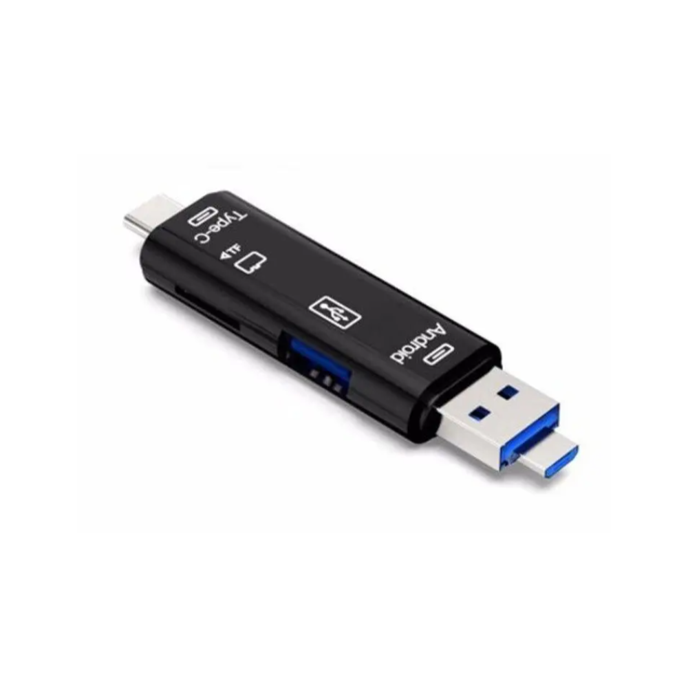 Type / Micro Usb To Hub Adapter Tf Card Reader Black
