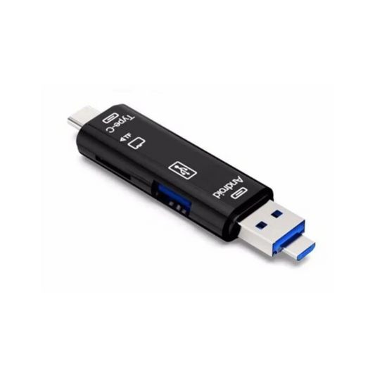 Type / Micro Usb To Hub Adapter Tf Card Reader Black