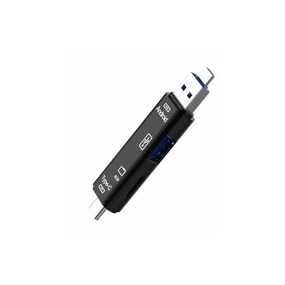 Type / Micro Usb To Hub Adapter Tf Card Reader Black