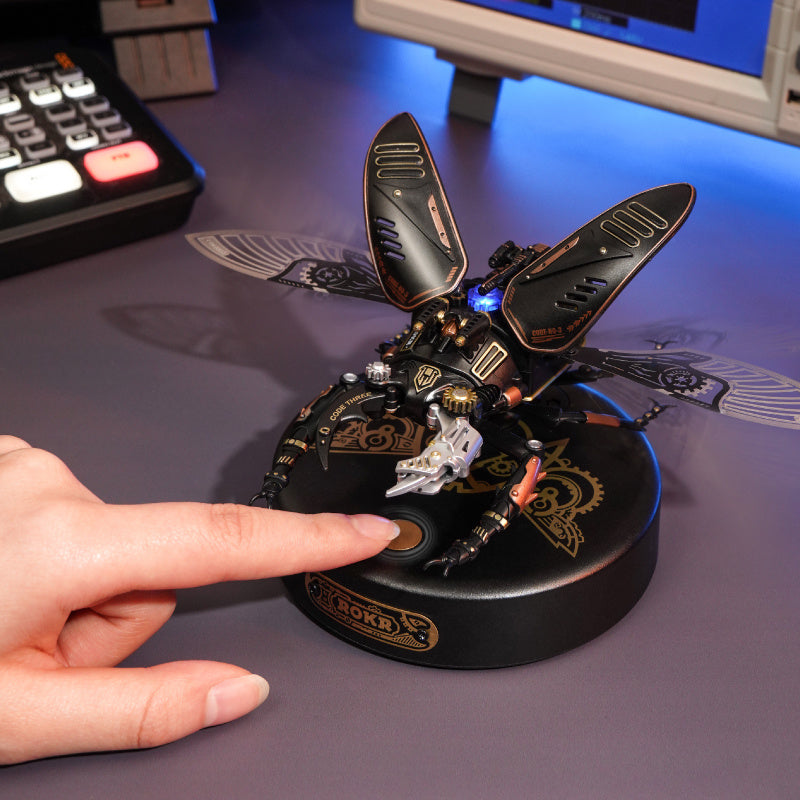 Robotime Rokr The Storm Beetle Diy Moveable Mechanic Organism Puzzle Steampunk Design