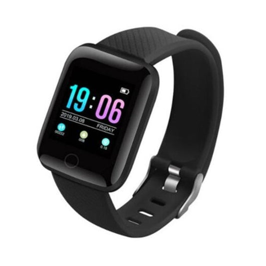 D13 Smart Heart Rate Monitoring Sports Watch Waterproof Men Women For Android Apple Mobile Phone Black
