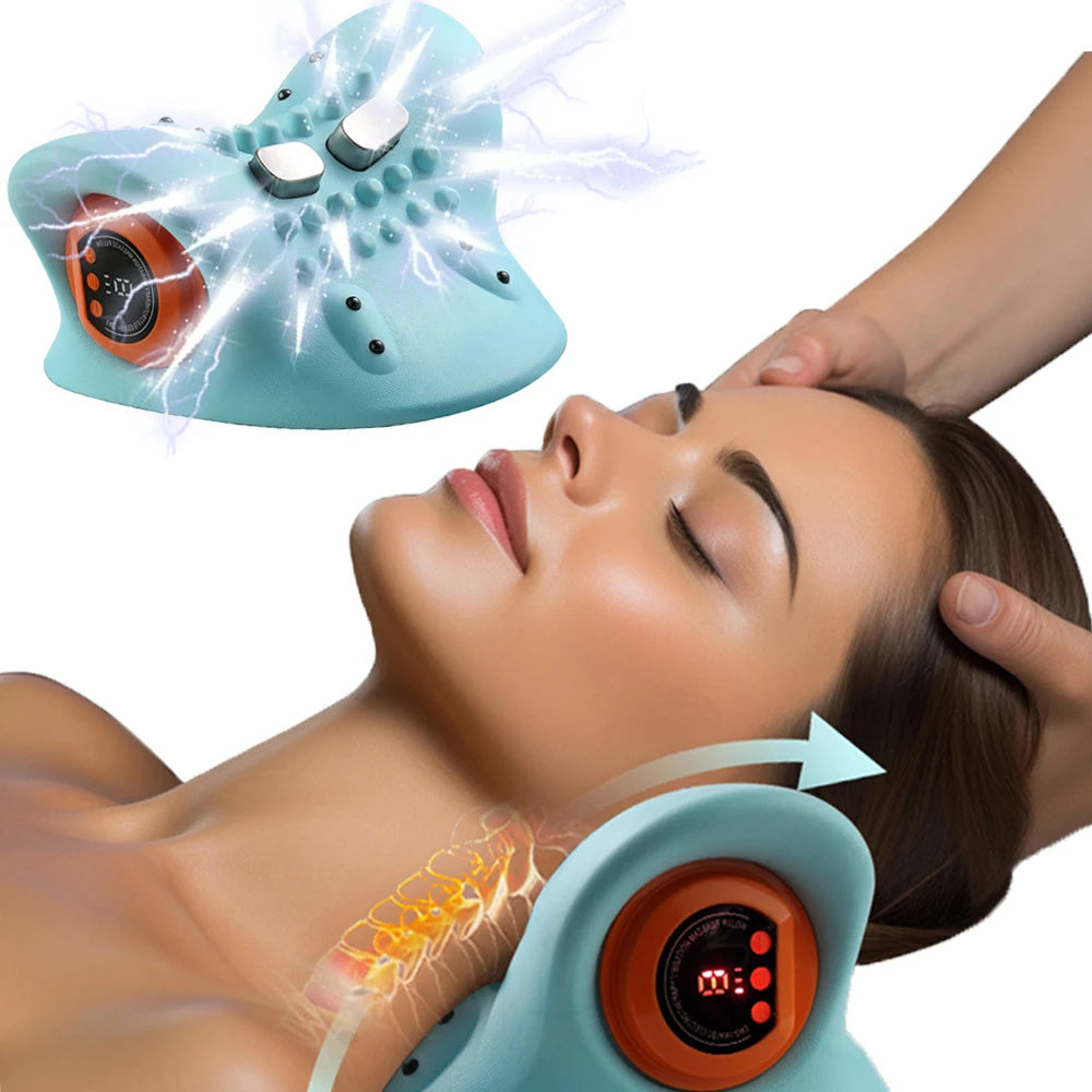 Neck Massager For Adults Cervical Spine Relief Portable Acupuncture Point Pillow