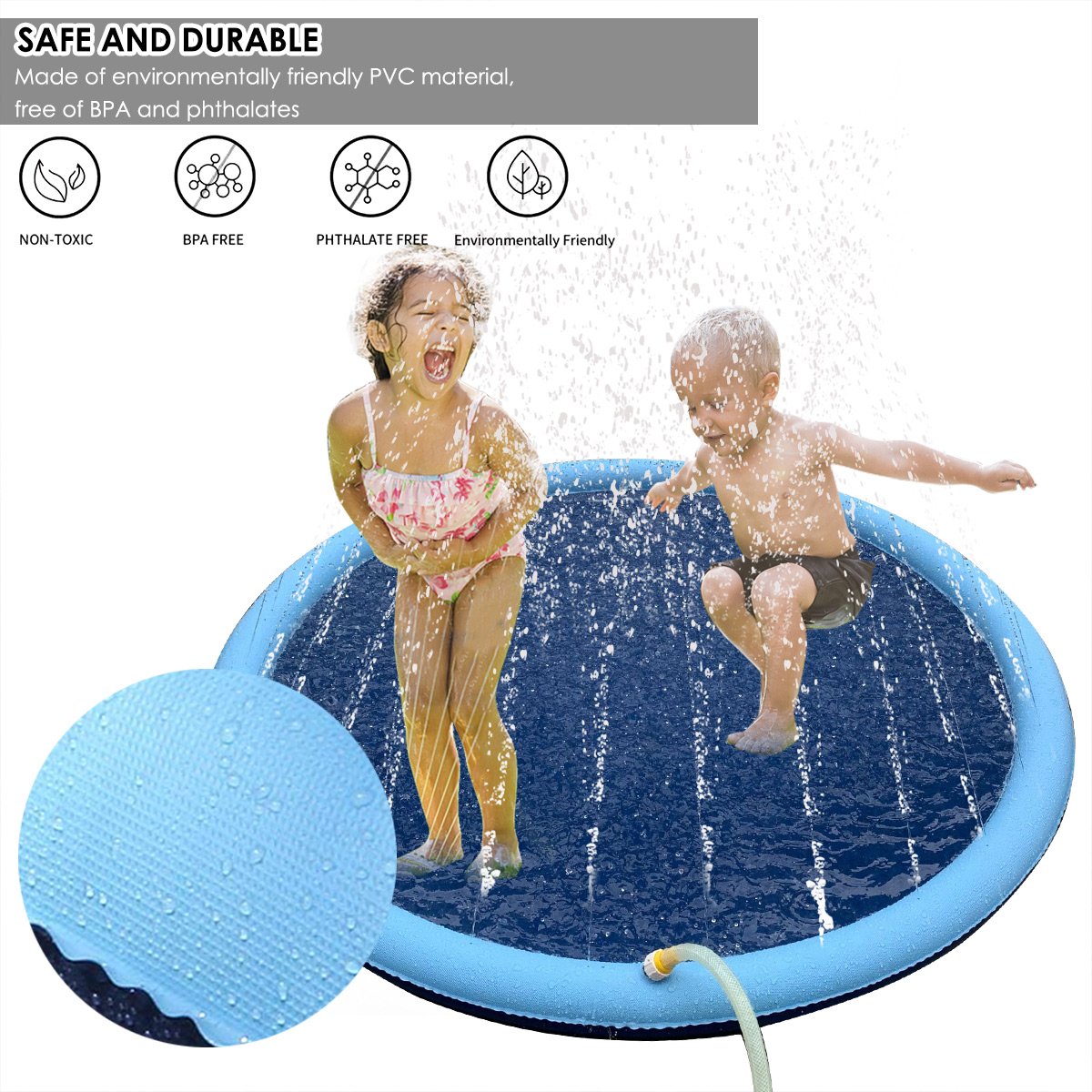 150Cm Blue Water Sprinkler Outdoor Play Mat For Kids Dogs And At Heart
