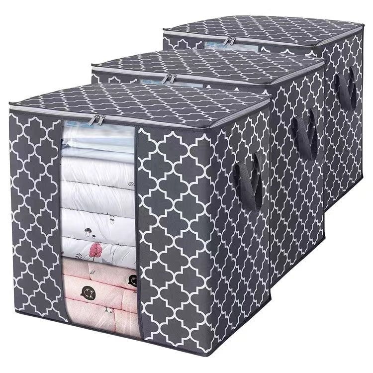 Non Woven Foldable Patterned Storage Bag With See Through