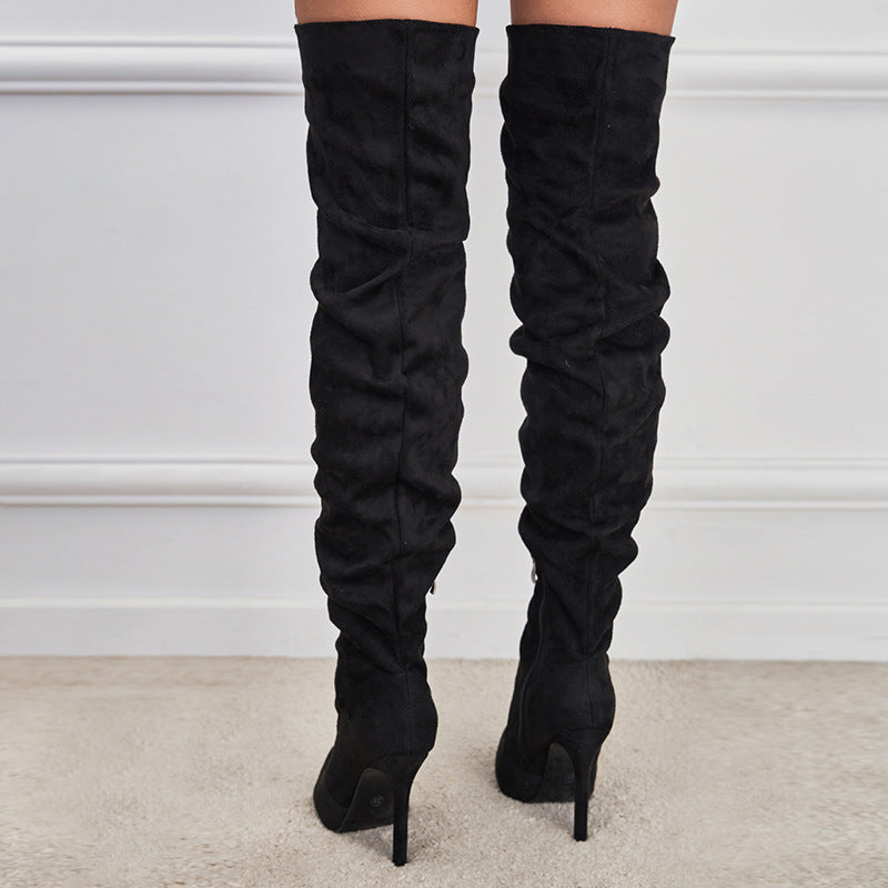 Over The Knee Boots Pointed Toe Stiletto High Heel Long Lady Shoes
