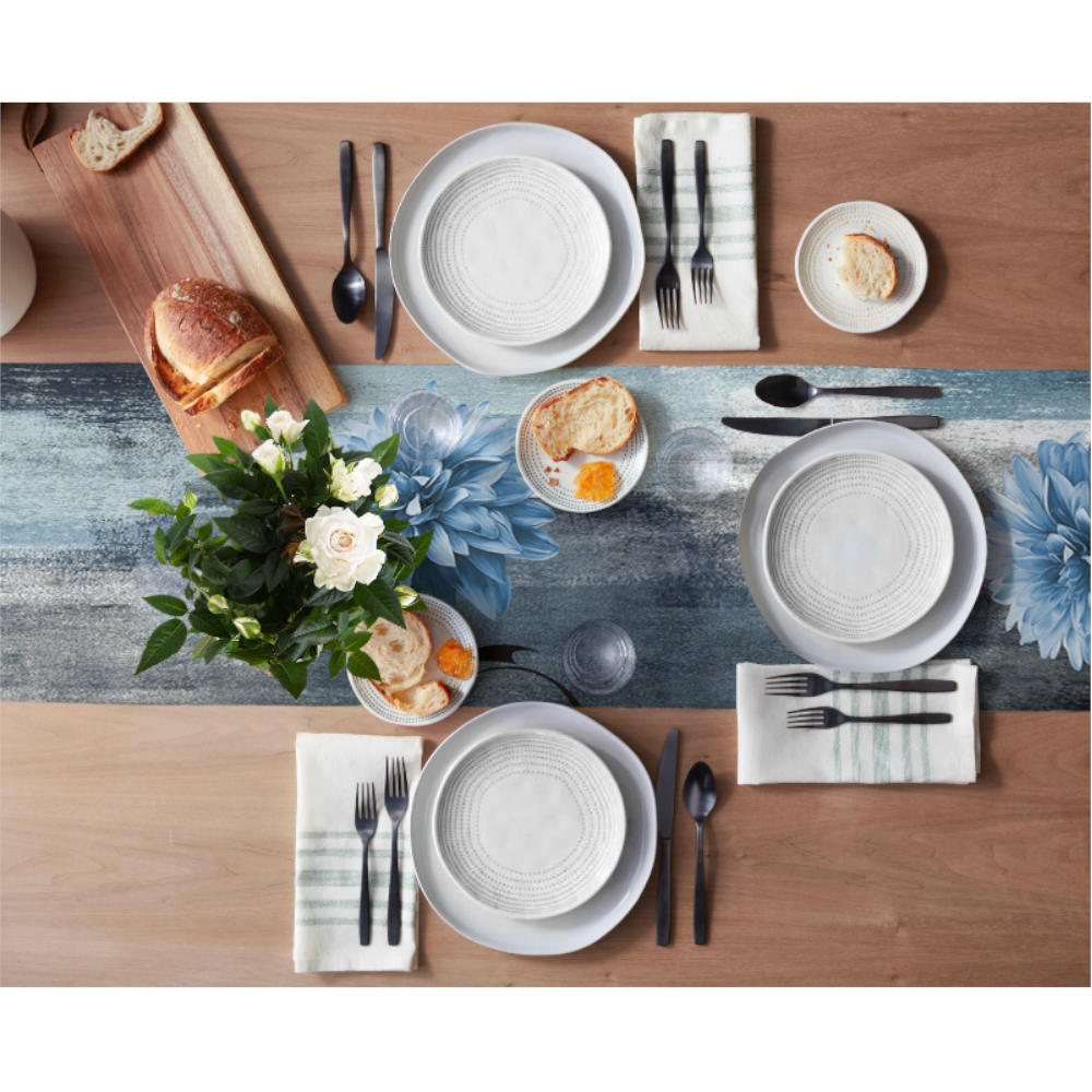 Dahlia Flower Print Table Runner Simple Home Party Dining Decor Tablecloth