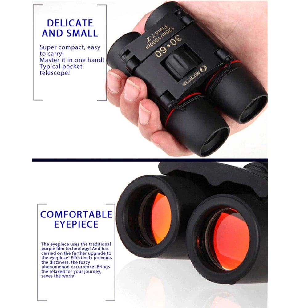 Day Night Vision Hd Binoculars 30 X 60 Zoom Telescope Outdoor Travel Camping Folding