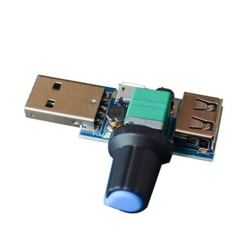 Dc 4 12V 5W Usb Fan Stepless Governor Speed Controller Adjustable Drive Blue 1Pc