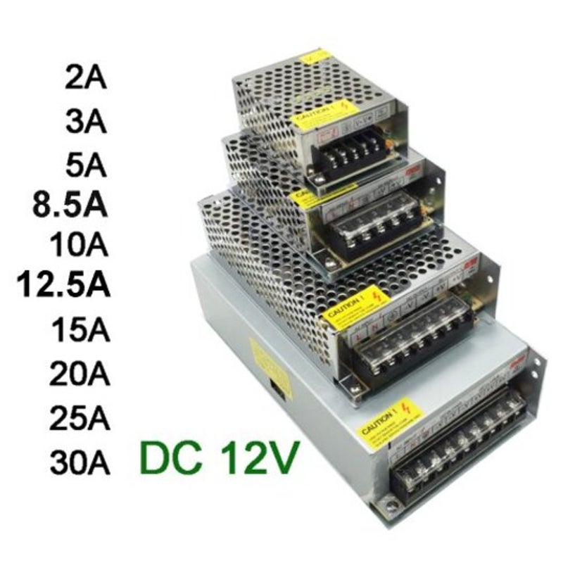Dc12v 24W 360W Universal Regulated Switching Power Supplyfor Led Stripcctv Computer Project Silver 2A