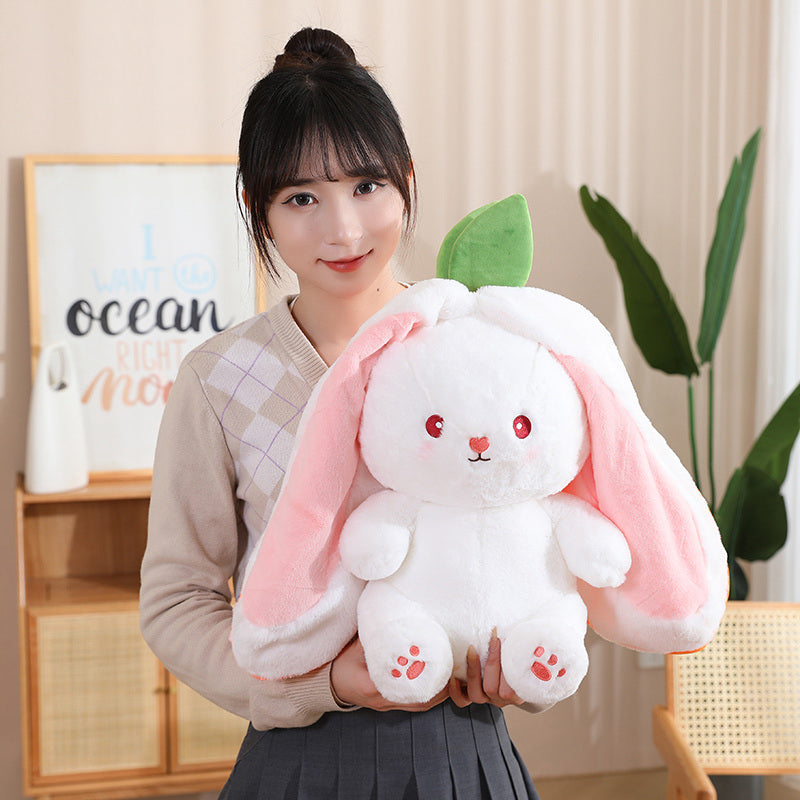 Fruit Transfigured Bunny Plush Toy Cute Carrot Strawberry Turn Into