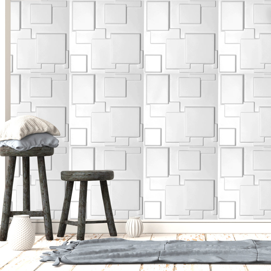 12Pcs 3D Wall Panels 50X50cm Diy Waterproof