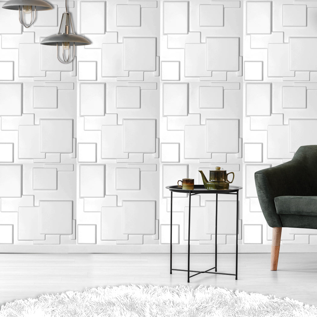 12Pcs 3D Wall Panels 50X50cm Diy Waterproof