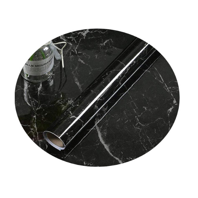 Decorative Stickers 5 Meter Marble Vinyl Film Black Wallpaper Sheet Furniture Wrap