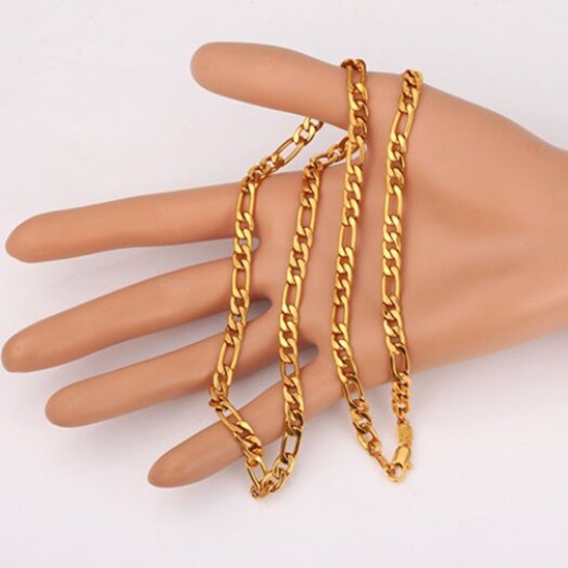 Delicate Solid Color Chain Necklace For Men Golden
