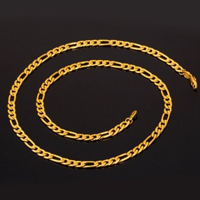 Delicate Solid Color Chain Necklace For Men Golden