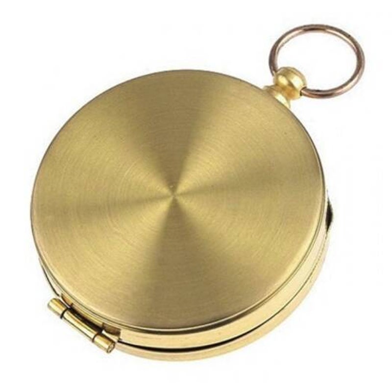 Deluxe Outdoor Compass Keychain For Hiking Camping Gold