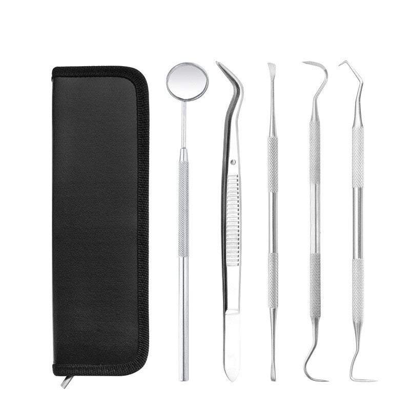 Oral Care Dental Tools 5 Piece Tooth Cleaning Stainless Steel Molar Dentist Dog Tweezers Set
