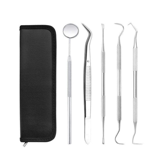 Oral Care Dental Tools 5 Piece Tooth Cleaning Stainless Steel Molar Dentist Dog Tweezers Set