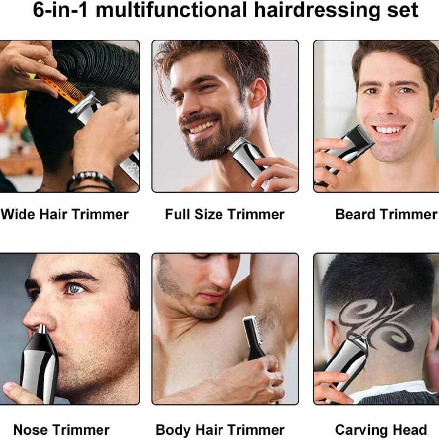 11In1 Multi Hair Trimmer Men Facial Beard Body Grooming Kits Electric Clipper Nose