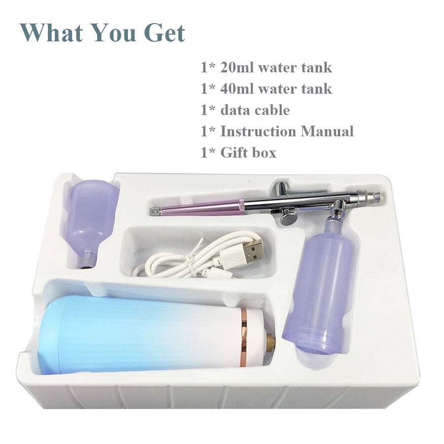 Rechargeable Facial Steamer Sprayer Nano Ionic Oxygen Injection Face Moisturizing Spa Skin Care Machine