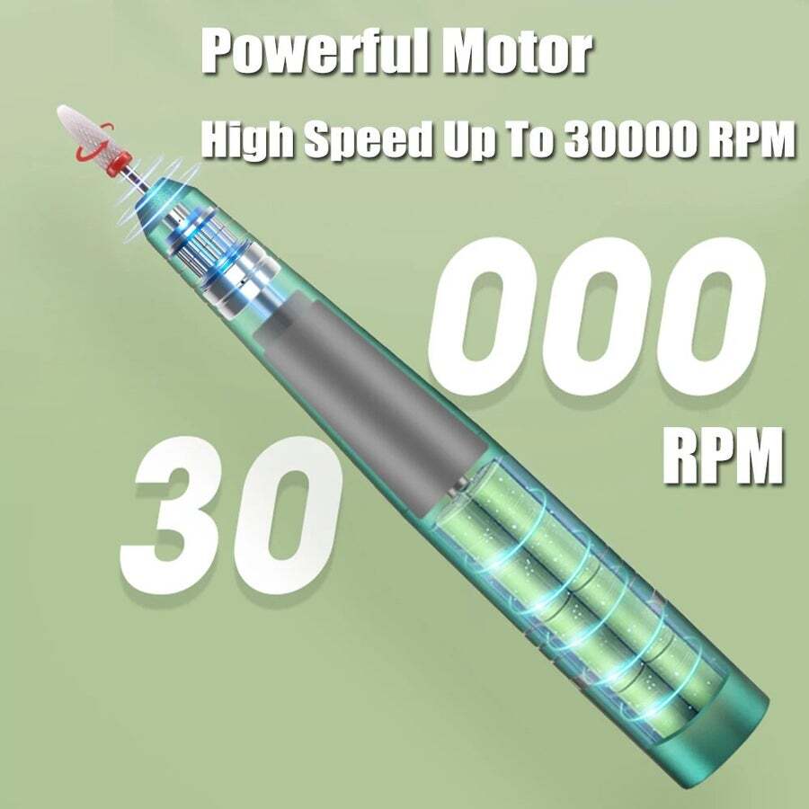 Rechargeable Electric Nail File Cordless Drill Machine Kit For Acrylic Gel Nails Manicure Pedicure Tool Home Salon