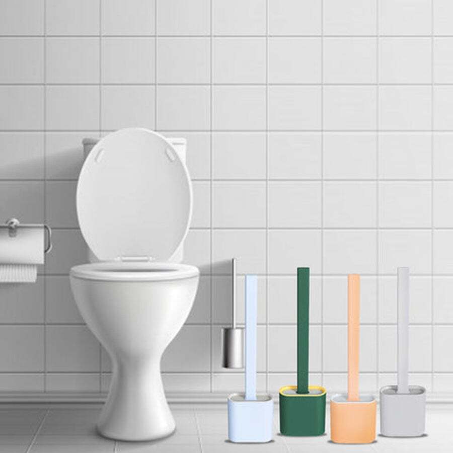 Quick Drying Silicone Toilet Brush With Holder