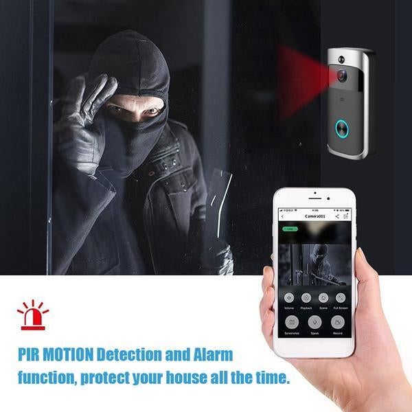 Smart Video Wireless Wifi Door Bell Ir Visual Camera Record Security System Kit