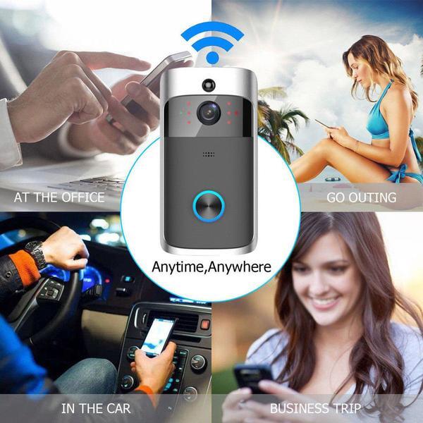 Smart Video Wireless Wifi Door Bell Ir Visual Camera Record Security System Kit