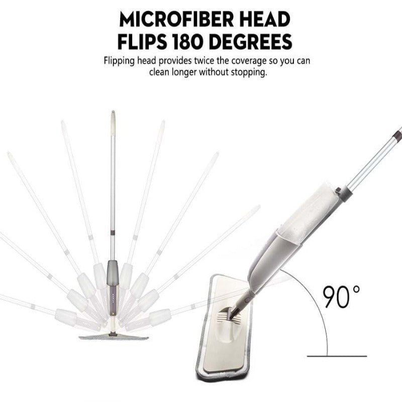 Spray Floor Mop With Reusable Microfiber Pads 360 Degree Handle For Home Kitchen Laminate Wood Ceramic Tiles Cleaning