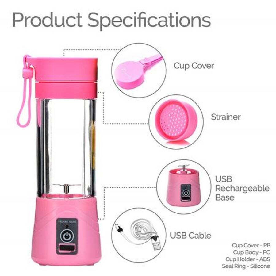 6 Blades Blender Bottle Travel Usb Electric Juicer Cup Machine