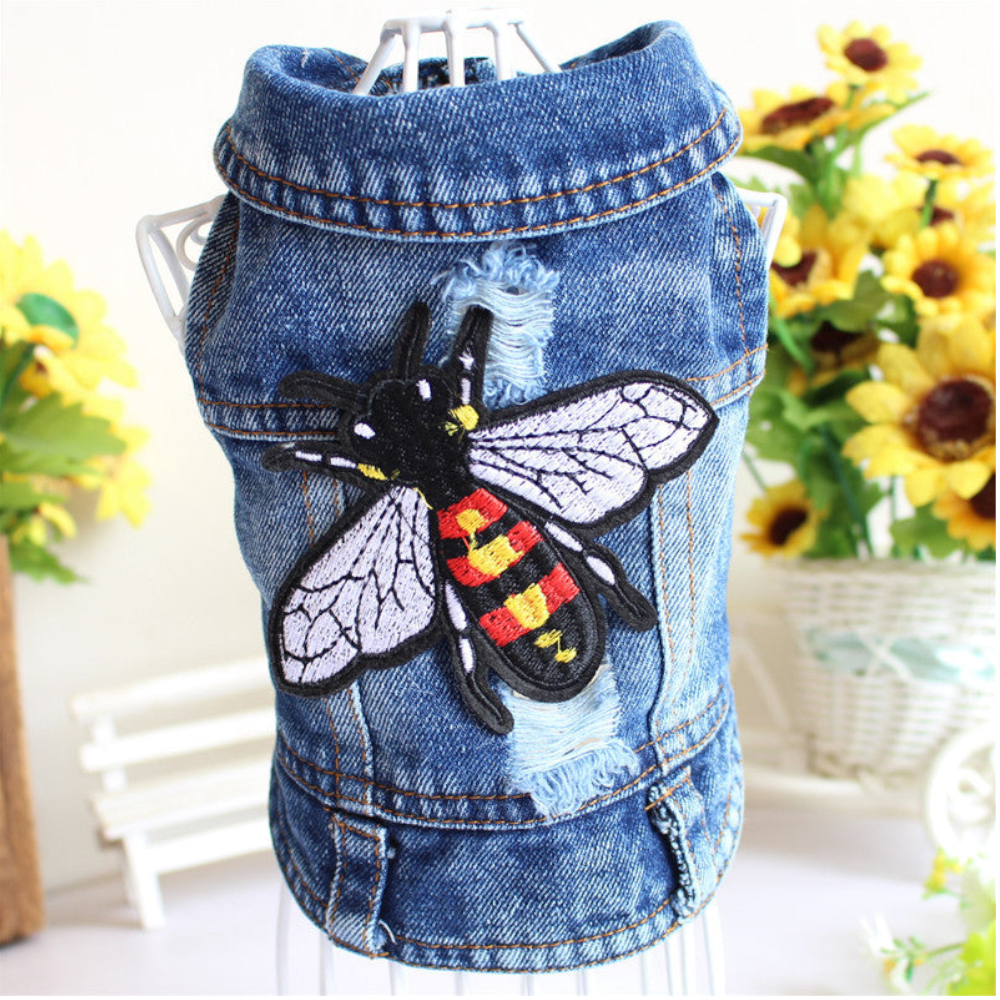 Designer Denim Dog Clothes Small Jacket Pet Clothing