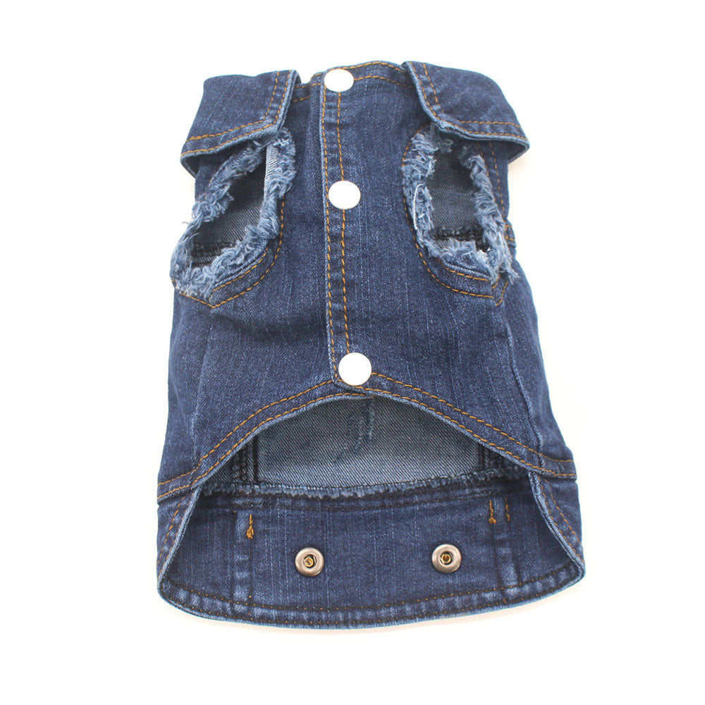 Designer Denim Dog Clothes Small Jacket Pet Clothing