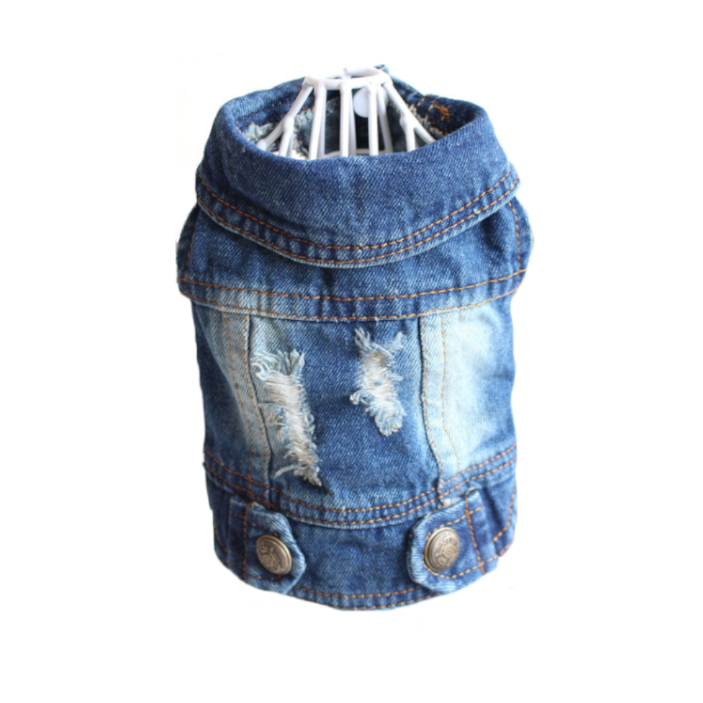 Designer Denim Dog Clothes Small Jacket Pet Clothing