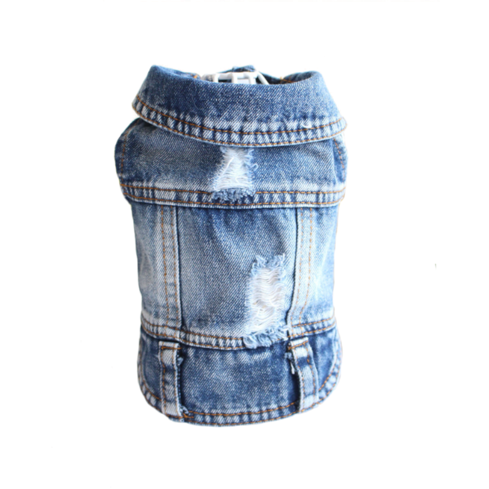 Designer Denim Dog Clothes Small Jacket Pet Clothing
