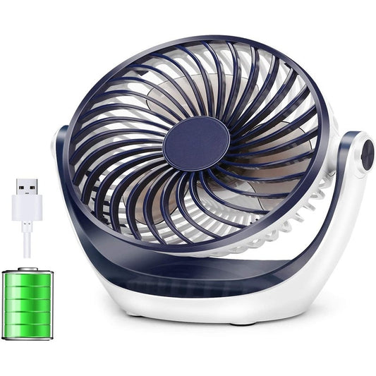 Desk Fan Small Table With Strong Airflow Portable 3 Speeds Head 360 Mini Personal